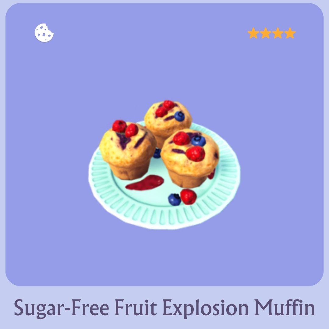 Sugar-Free Fruit Explosion Muffin Disney Dreamlight Valley Recipe